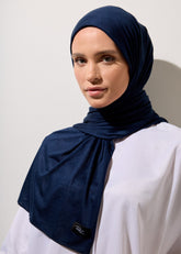 Rabia Z - Jarsey Lacivert Şal